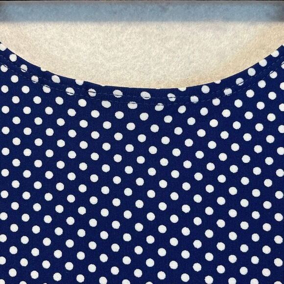CHICO'S Tank Top Women's Size 2 Blue White Sleeveless Polka Dot Scoop Layering - Picture 11 of 13